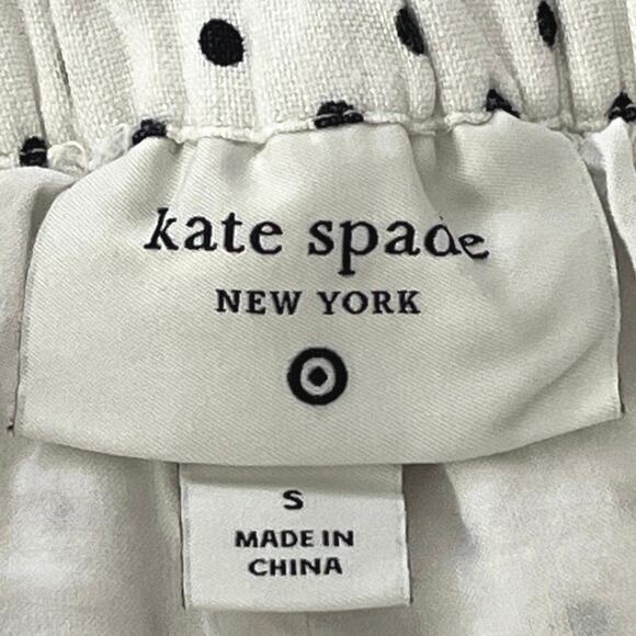 Kate Spade Polka Dot Shorts Womens Size S White Black Linen Blend Comfort Casual - Picture 12 of 16